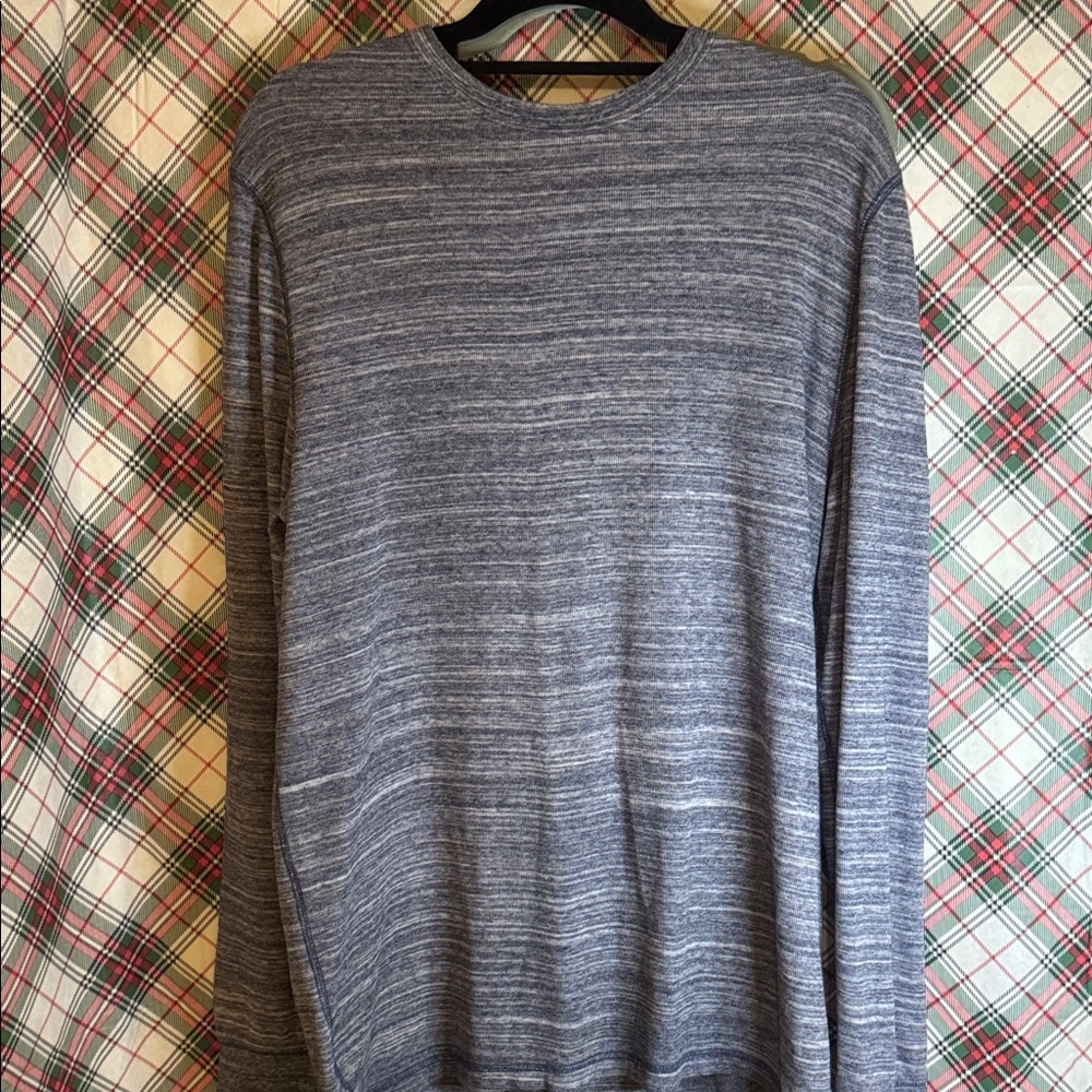 American Eagle Outfitters Blue and Gray Long Sleeve Tee